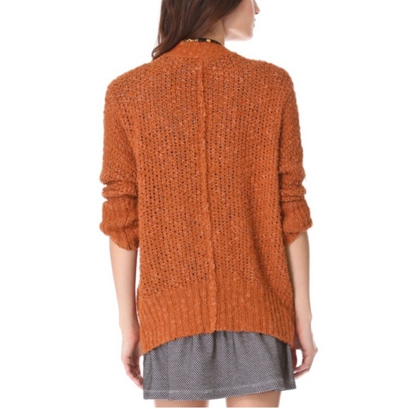 Free People Oh La La Cardigan Burnt Orange Open Knit Oversized L - Picture 4 of 15
